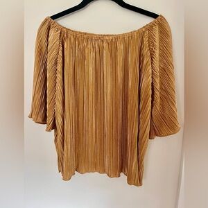 Just Be -  Pleated Gold Blouse
